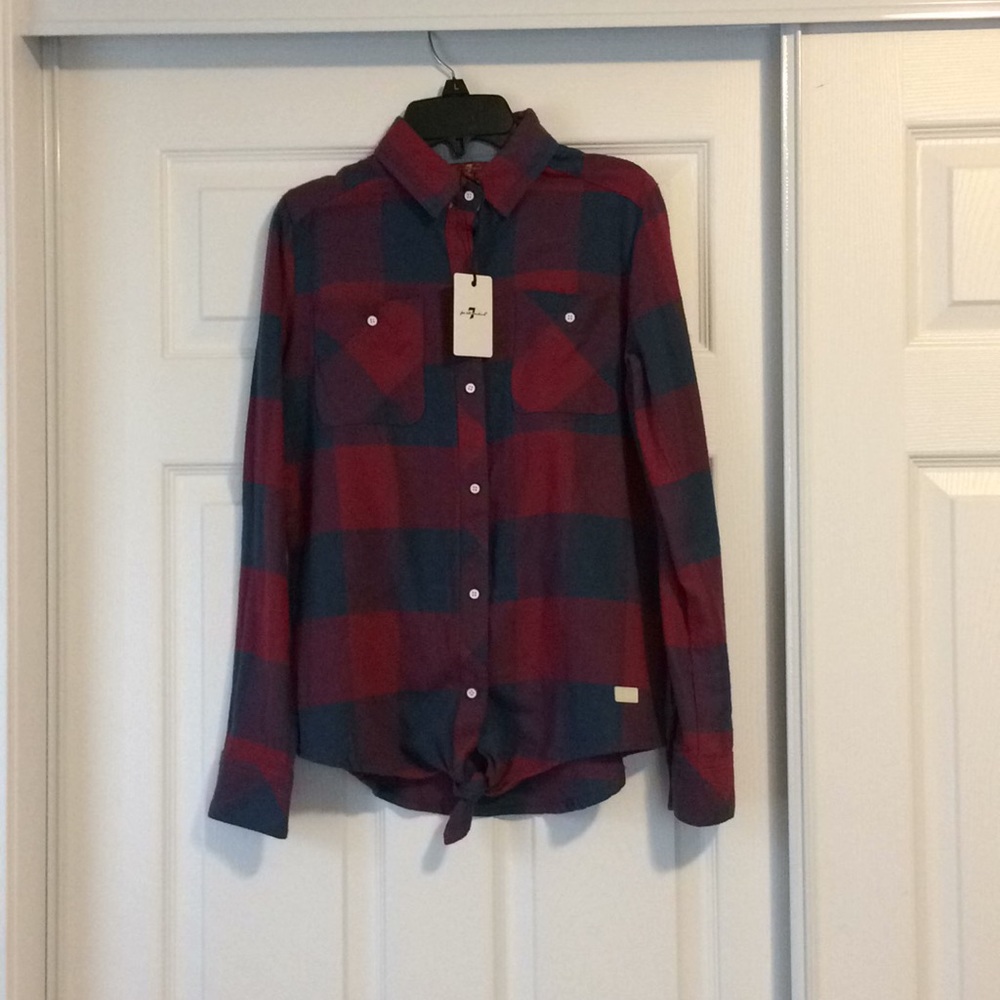 7 for all mankind Flannel Tie front New XL
